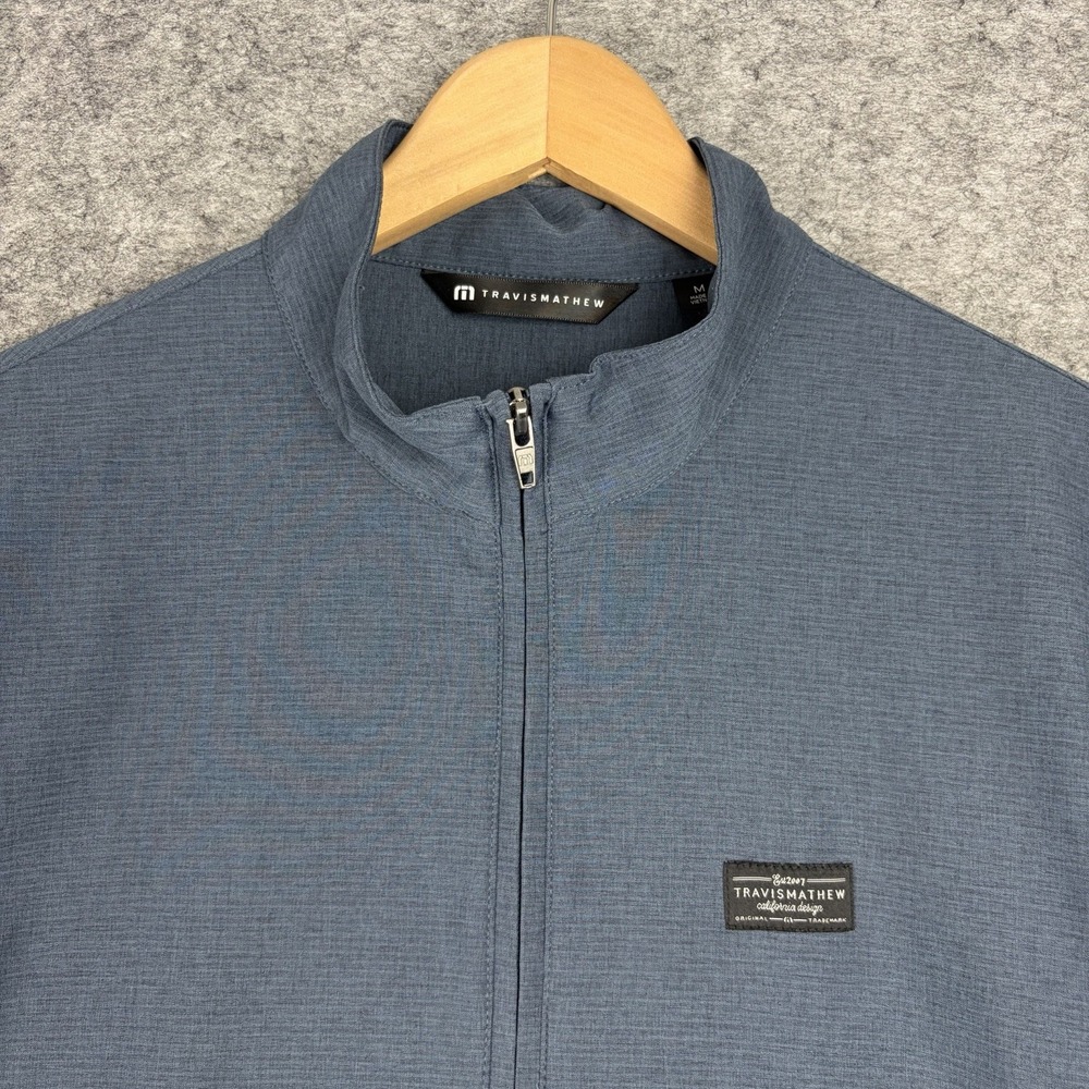 Travis Mathew Blue Hello Tour Golf 1/4 Zip Pullover Mens Medium - Picture 9 of 9
